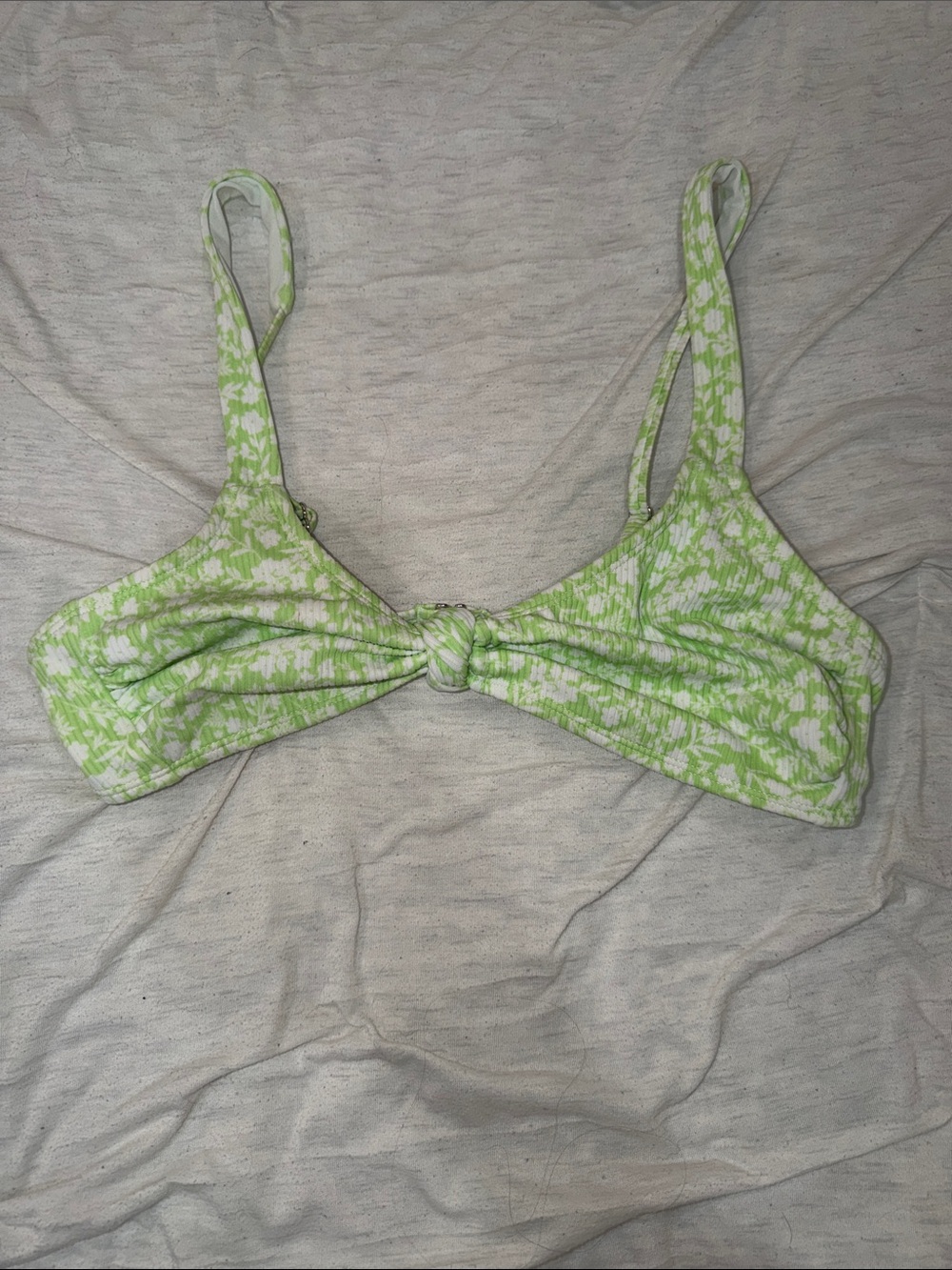 Target knotted ribbed bikini top